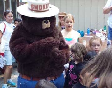 The kids learn about fire safety.