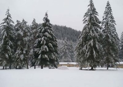 Snow covered hills at Camp Wa-Ri-Ki