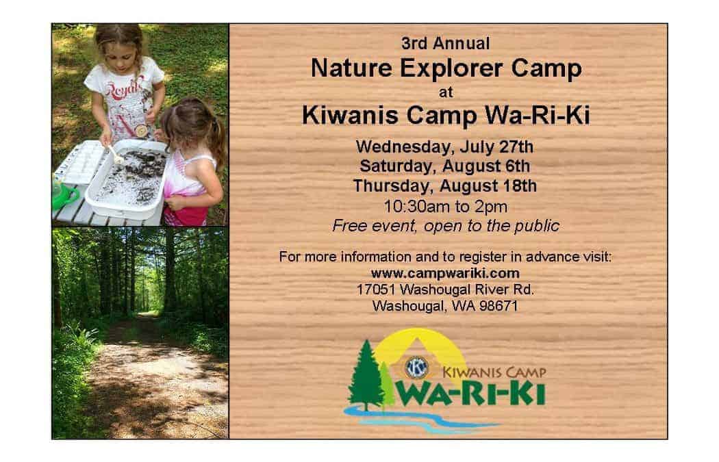 Update for 3rd Annual Nature Explorer Camp